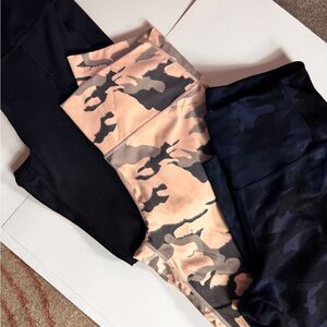 Women's Camouflage and Black Leggings Trio